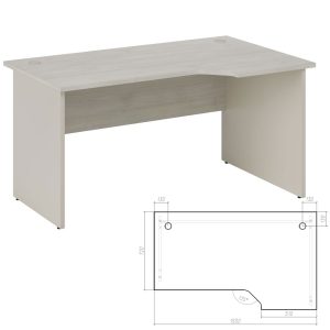 Стол эргономичный правый 150x90x75