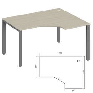 Эргономичный стол правый 140x120x75