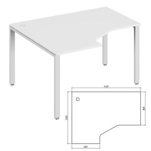 Эргономичный стол левый 140x120x75