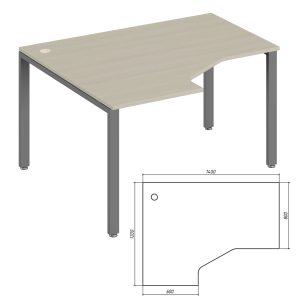 Эргономичный стол левый 140x120x75