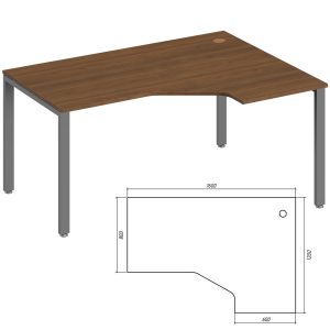 Эргономичный стол правый 160x120x75