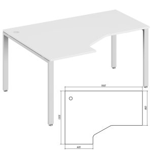Эргономичный стол левый 160x120x75