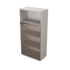 9ШД.004.5 Шкаф со стеклом и нишей 800x450x1645