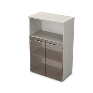 9Ш.017.4 Шкаф средний со стеклом и нишей 800x450x1245